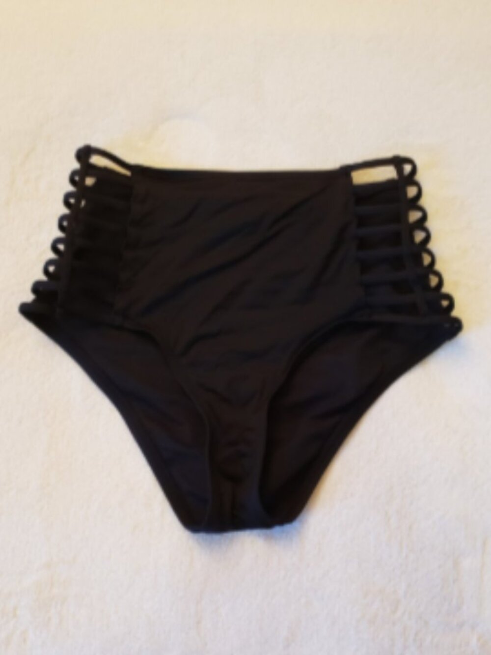 Shade & Shore Black Medium Coverage High Waist Swim Bikini Bottom Size XS
